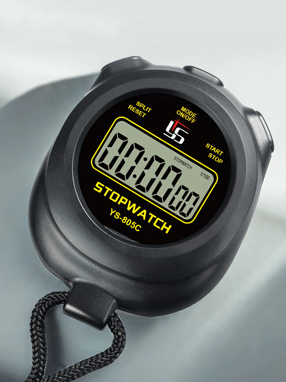 Digital Sport Stopwatch Timer with Countdown - SF3471 in black with easy-to-use buttons for running and competition timing.