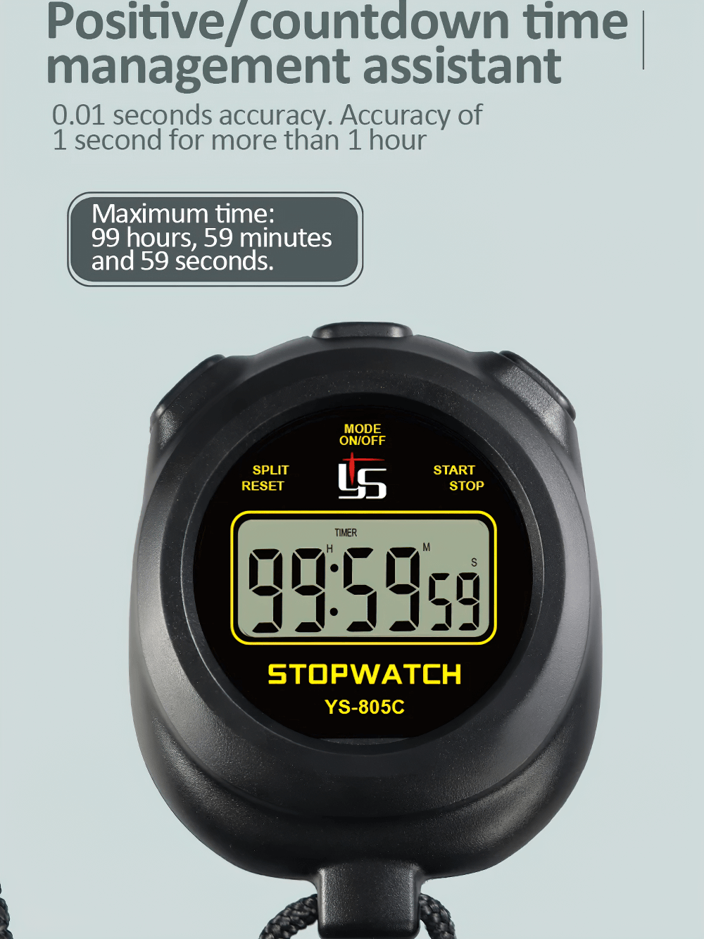 Digital Sport Stopwatch Timer with Countdown - SF3471 featuring positive countdown and timer functions for precise training.