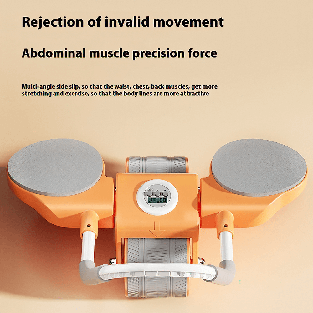 Digital timed abdominal roller SF3265 with elbow support, featuring automatic rebound, knee pads, and ergonomic design for core workouts.