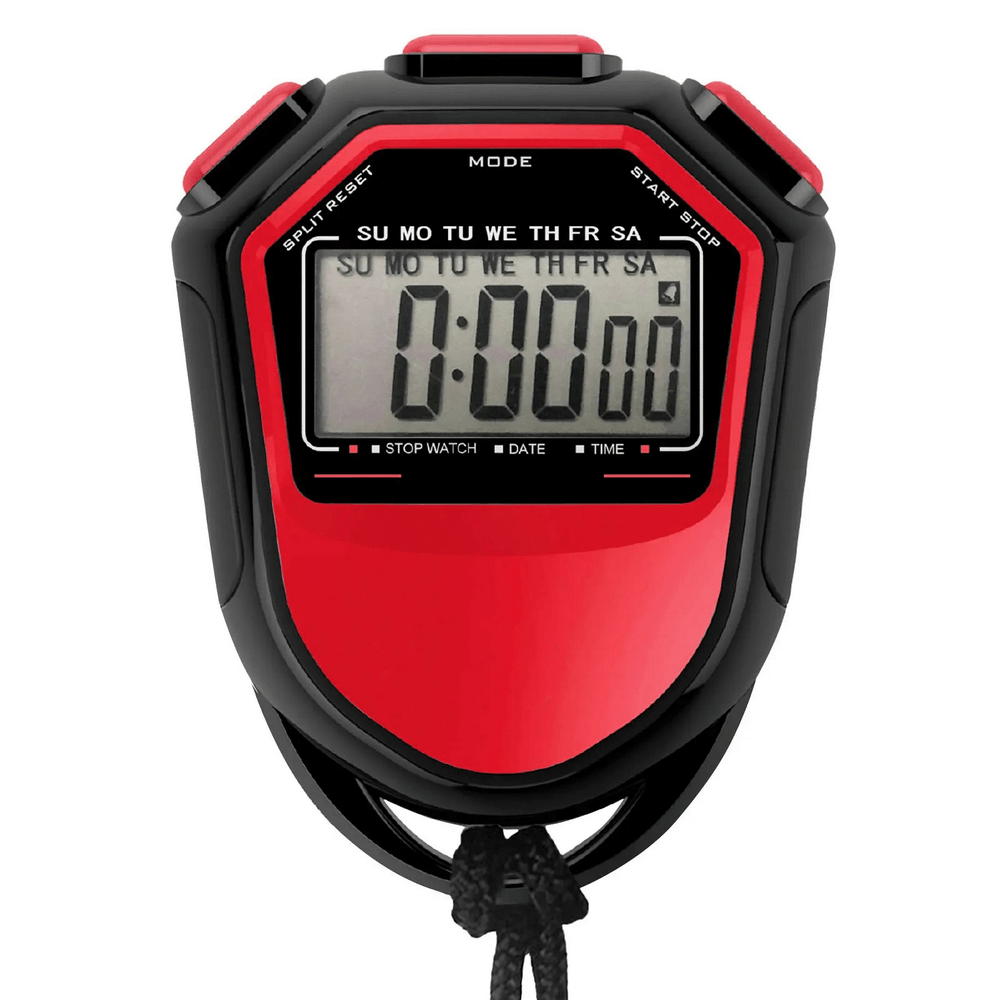 Digital Waterproof Sports Stopwatch with Timer - SF3461, featuring calendar and time display functions, ideal for swimming and running.
