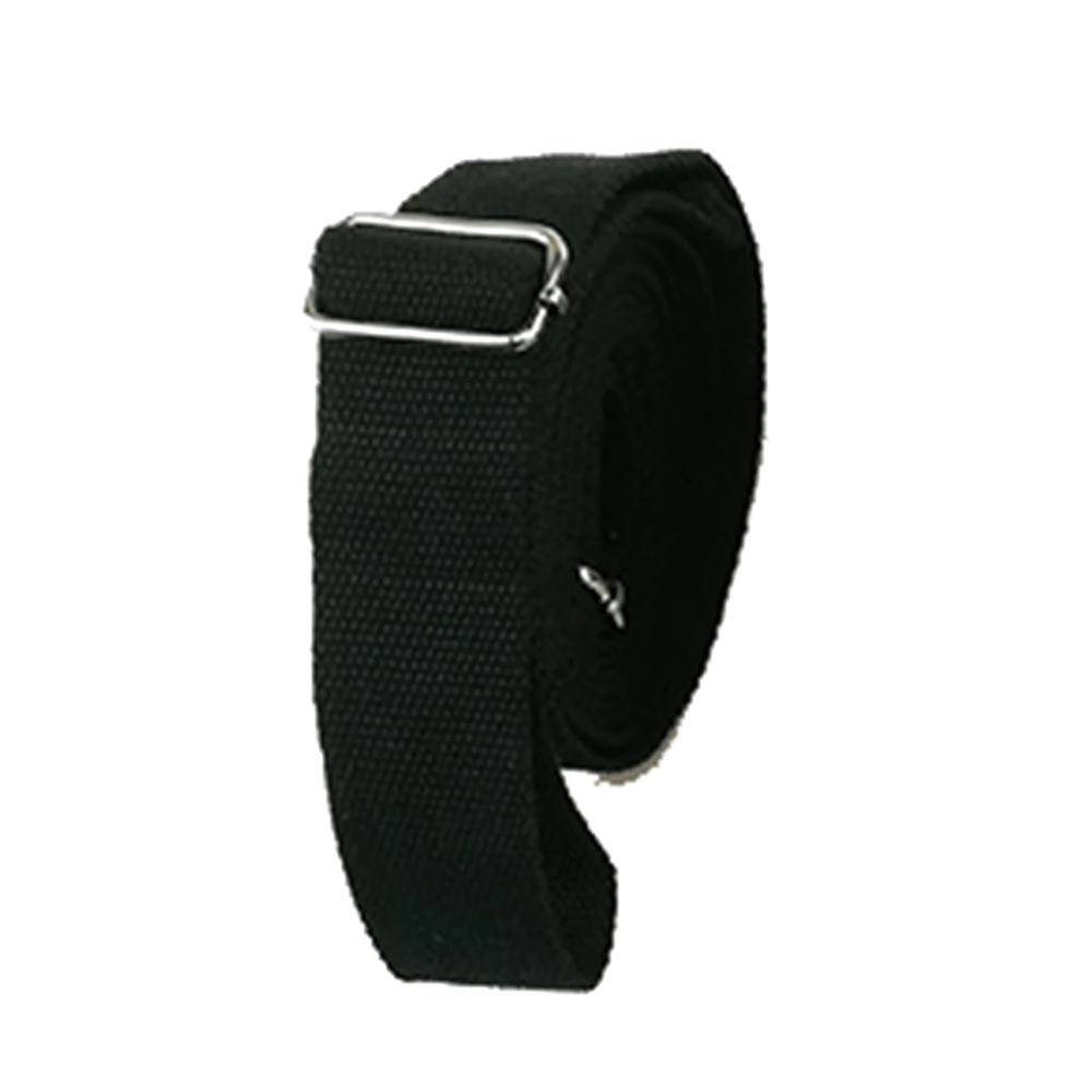 Black adjustable door stretching strap for ballet and gymnastics, enhances flexibility and leg strength training.