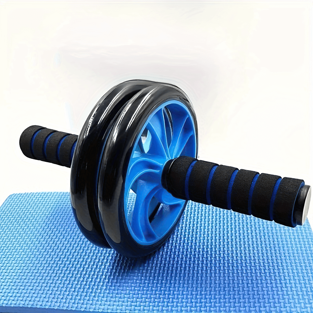 Double-wheel ab roller SF2800 for core strengthening with knee pad, featuring durable PP frame and ergonomic foam handles.