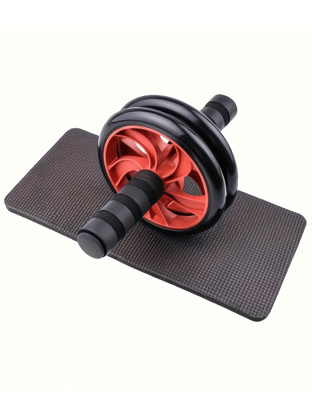 Double-Wheel Ab Roller SF2800 with knee pad, red and black, for core strengthening and muscle toning.