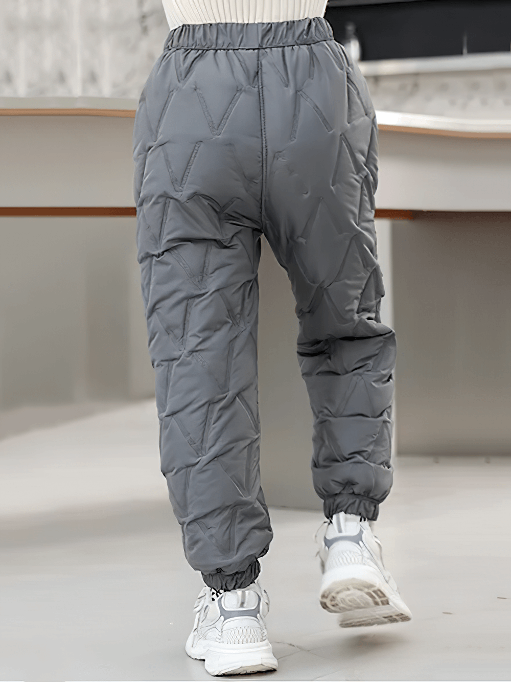 Back view of Down Pants Warm Padded Ski and Snow Trousers - SF3733, perfect for children's winter sports and outdoor adventures.