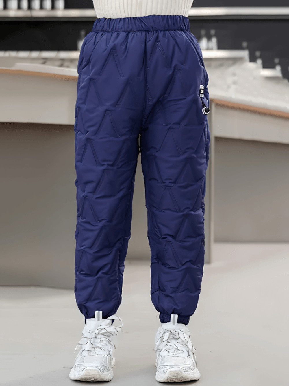 Down Pants Warm Padded Ski and Snow Trousers - SF3733, perfect for kids' winter sports adventure, showcasing insulated blue design.