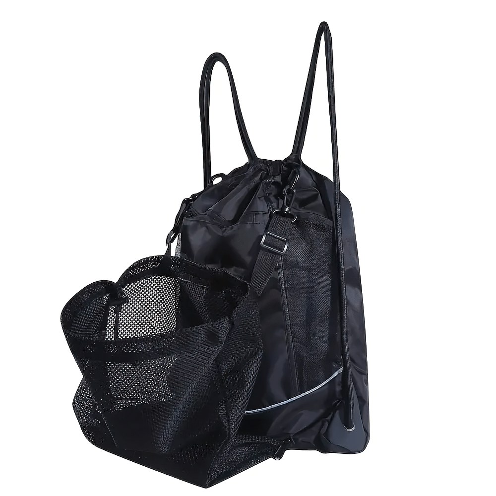 Drawstring Backpack with Mesh and Nylon Pockets - SF2641