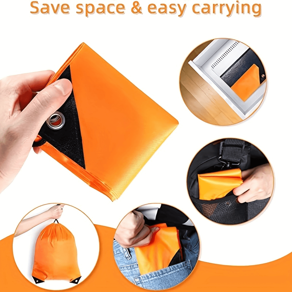 Compact orange drawstring nylon bag for gym and travel, ideal for outdoor activities. Easily foldable for convenient storage.