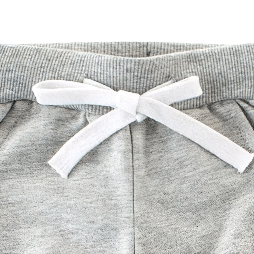Drawstring Shorts with Sport Stripes for Boys - SF3789, featuring a tie waist and soft fabric close-up.