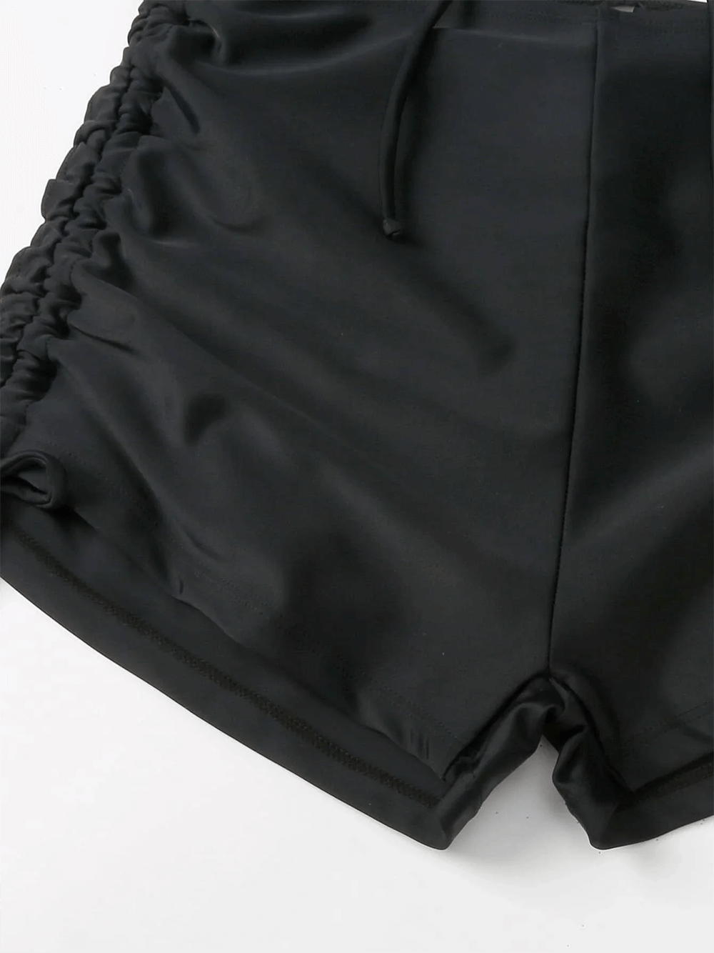 Drawstring V-Neck Top and High-Waist Shorts Set - SF2133