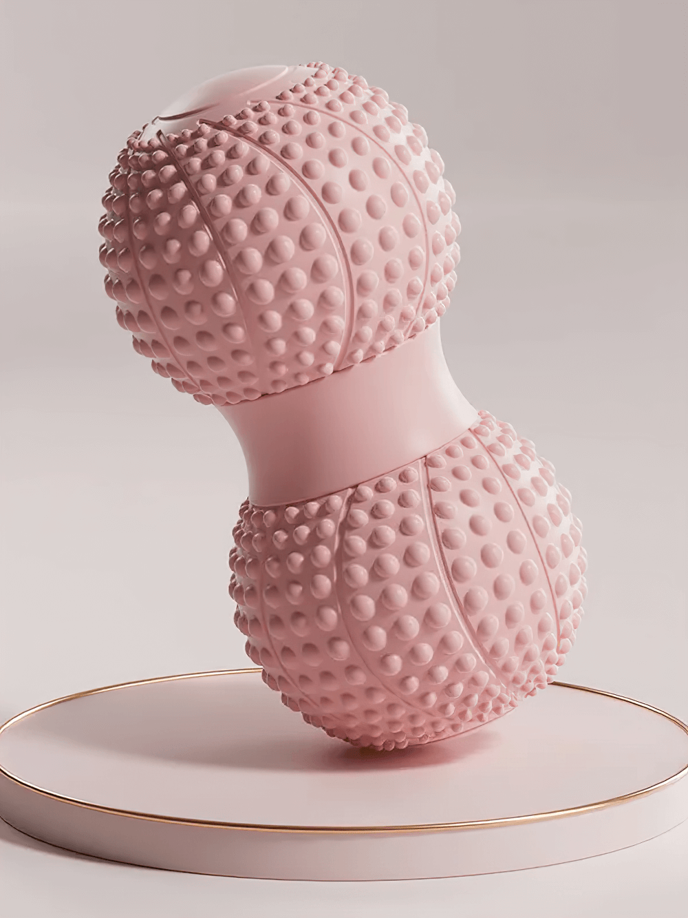 Dual-Sided Massage Roller SF3241 with textured surfaces for muscle relaxation, ideal for foot, arm, and back therapy in pink color.