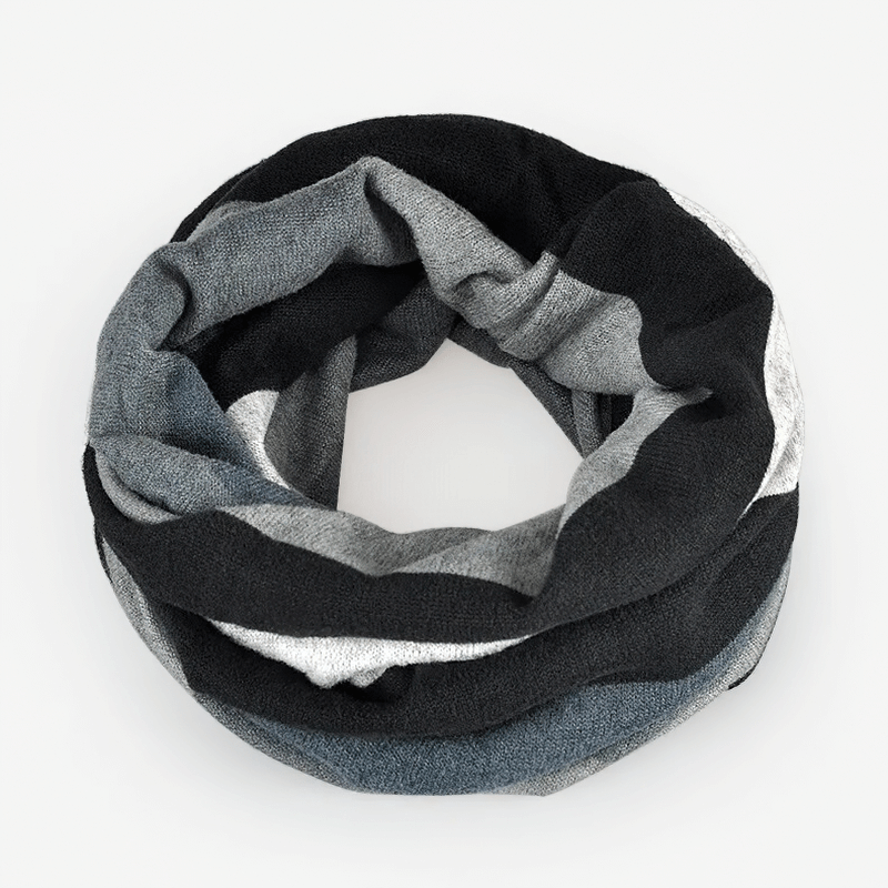 Dual-use women's beanie in striped design, crafted from soft polyester for style and warmth, perfect for any occasion.