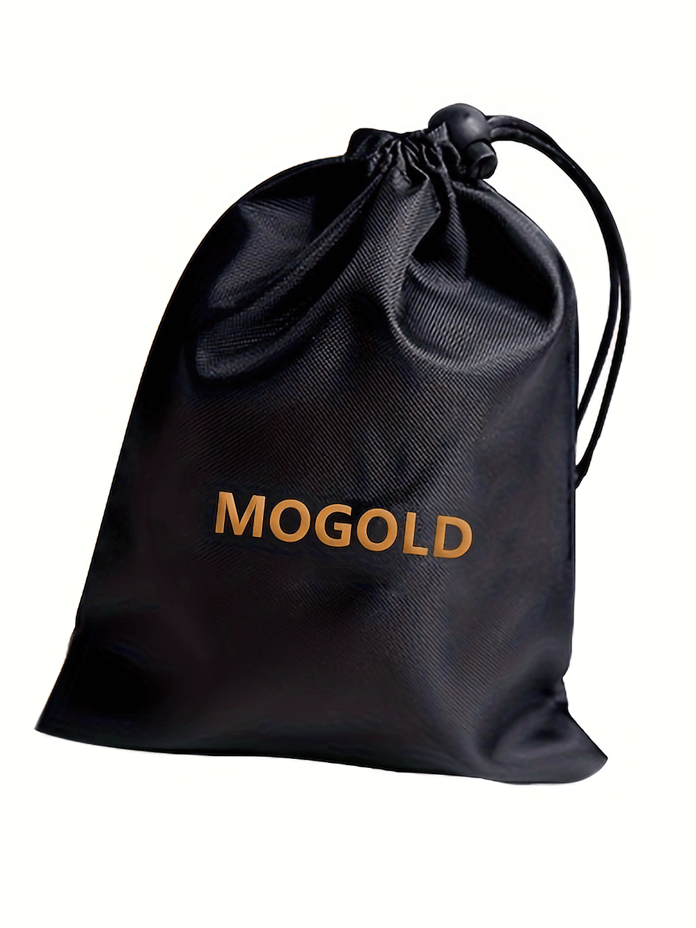 Black drawstring pouch with gold 