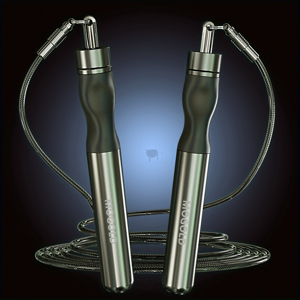 Dual-Weight Jump Rope with aluminum handles for fitness training and conditioning, adjustable length, ideal for boxing and exercise.