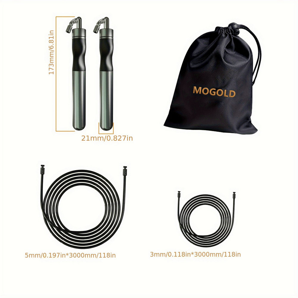 Dual-Weight Jump Rope SF2781 with adjustable length, durable aluminum handles, and carrying pouch for fitness training.