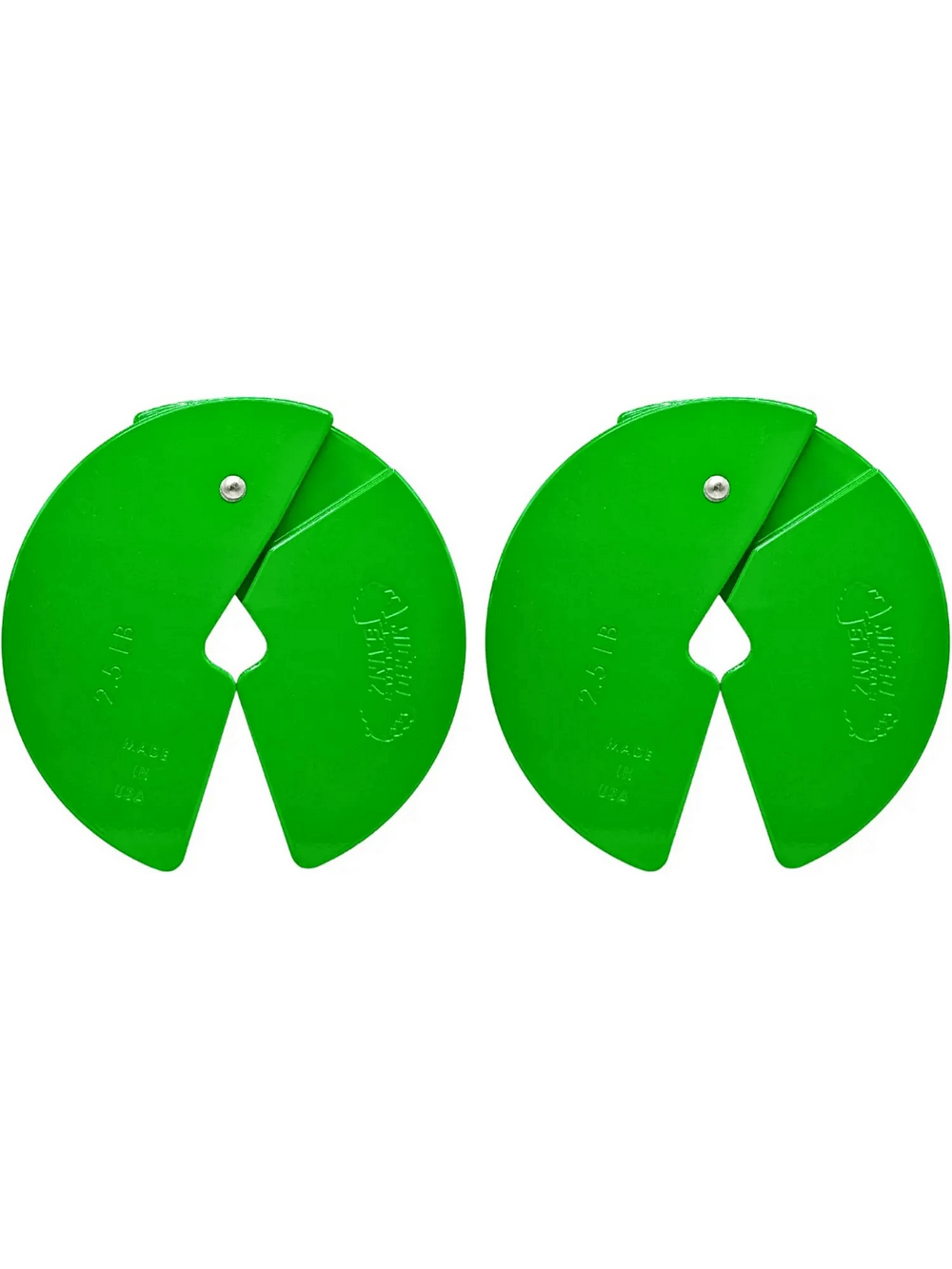 Green Dumbbell Fractional 2.5lb Micro Weight Plate Pair - SF3436 for precise strength training enhancement.