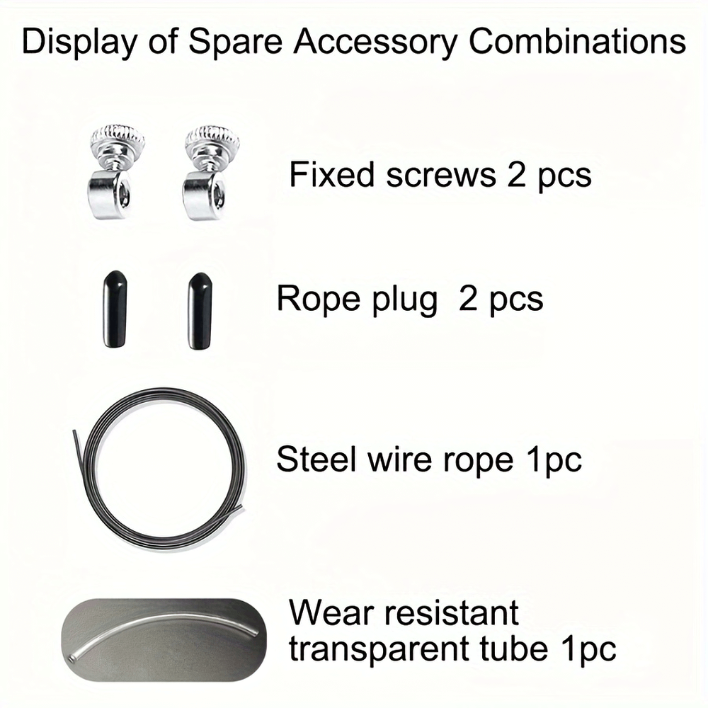 Accessory parts for SF2763 Jump Rope: fixed screws, rope plugs, steel wire, wear-resistant tube for fitness training.