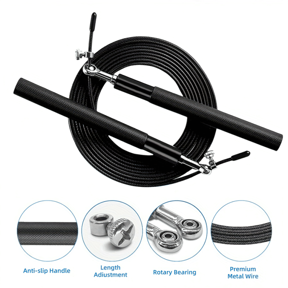 Durable fitness skipping rope SF2763 with adjustable speed, anti-slip handles, and premium metal wire for effective workouts.