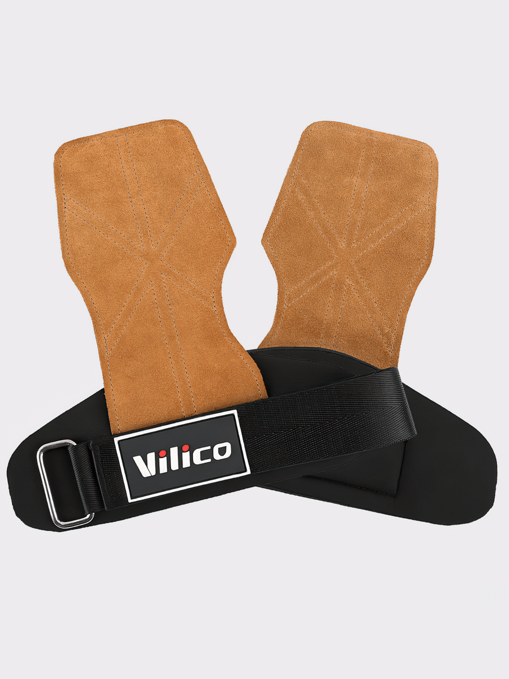 Durable Leather Hand Grips for Gym Training - SF3543, featuring ergonomic design and adjustable strap for secure workout grip.