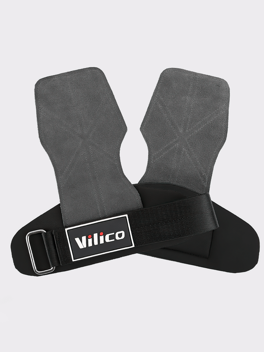 Durable Leather Hand Grips for Gym Training - SF3543 with adjustable strap and ergonomic design for optimal palm protection.