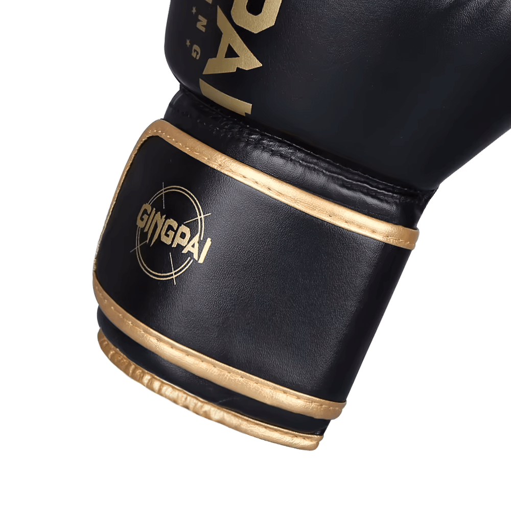 Durable PU leather boxing gloves with wrist support for training. High-quality, breathable design ideal for professionals and beginners.