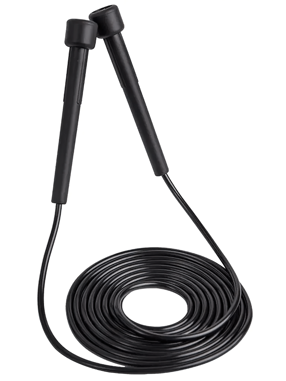 Durable PVC jump rope with ergonomic handles, ideal for cardio, boxing, and HIIT training. Adjustable and lightweight for versatile workouts.