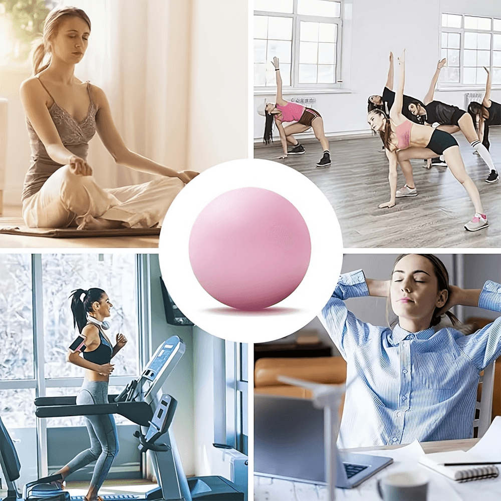 Durable Reinforced Anti-Burst Pilates Sphere SF2854 used in yoga, workout classes, treadmill running, and relaxation at home.