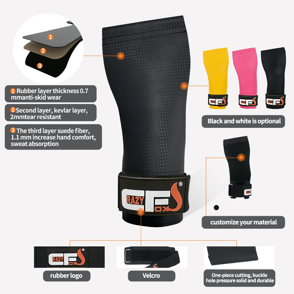 Durable Rubber Chalk Grips for Weight Lifting - SF3439 with multi-layer design for enhanced grip and stability in various colors.