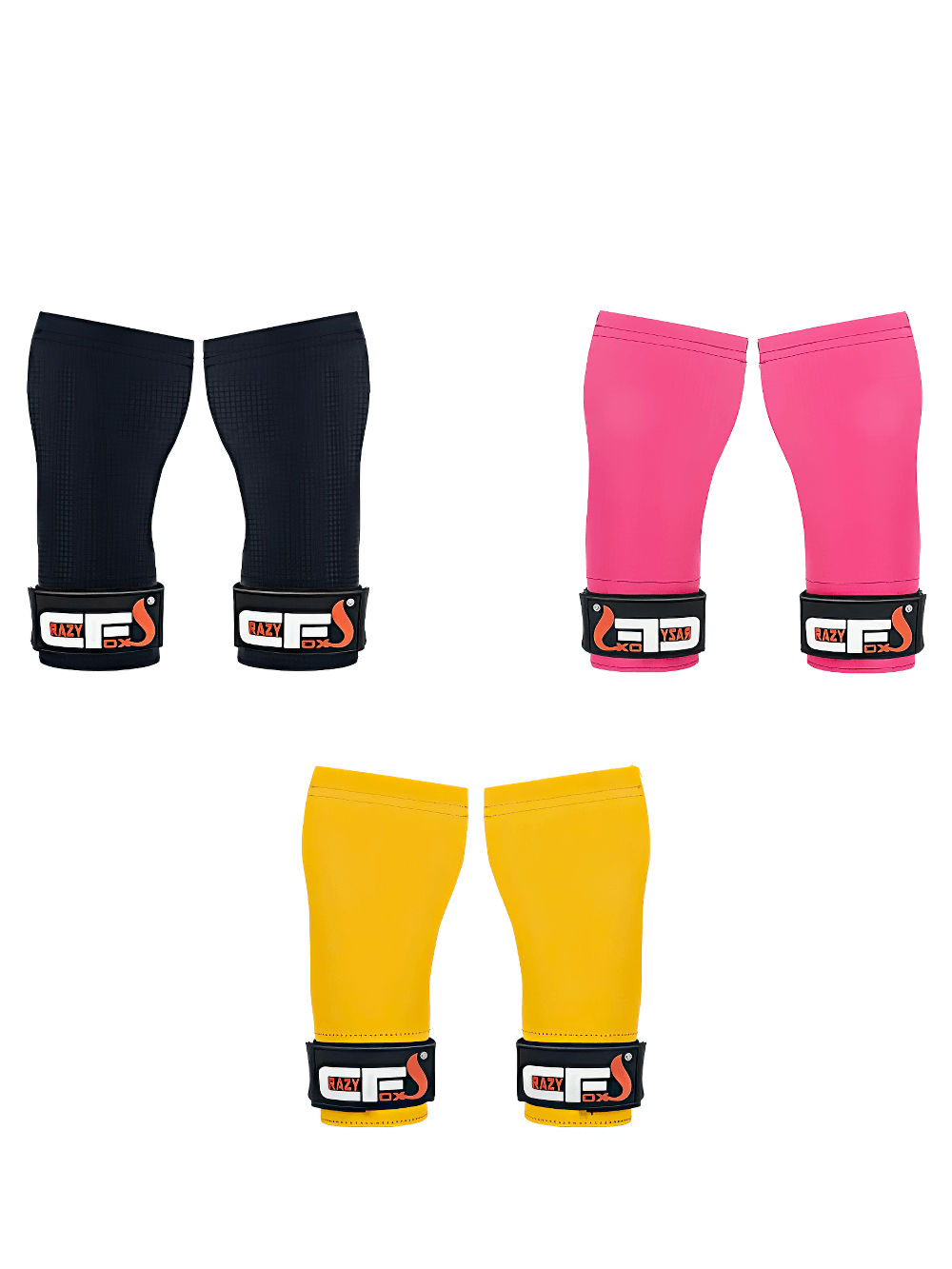 Colorful Durable Rubber Chalk Grips for Weight Lifting - SF3439 in black, pink, and yellow