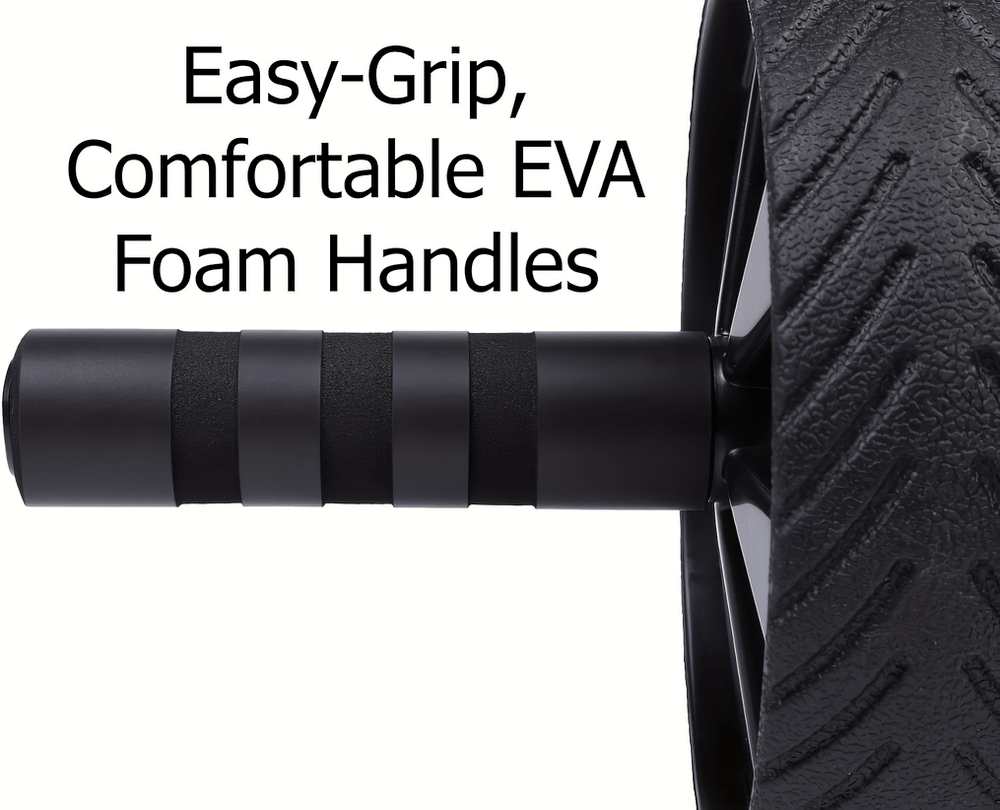 Durable single-wheel ab roller with easy-grip EVA foam handles for effective core training.