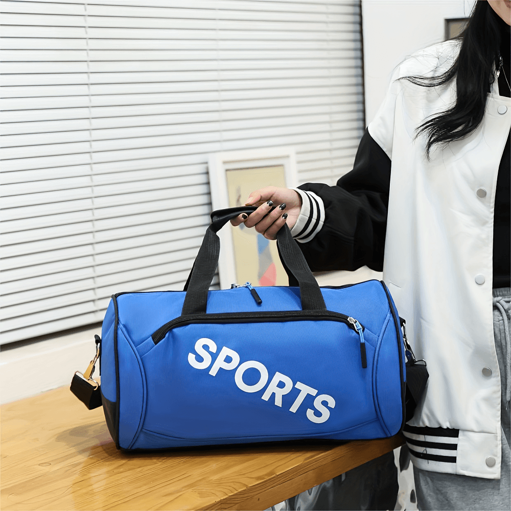 Blue Oxford fabric sports duffel bag with 