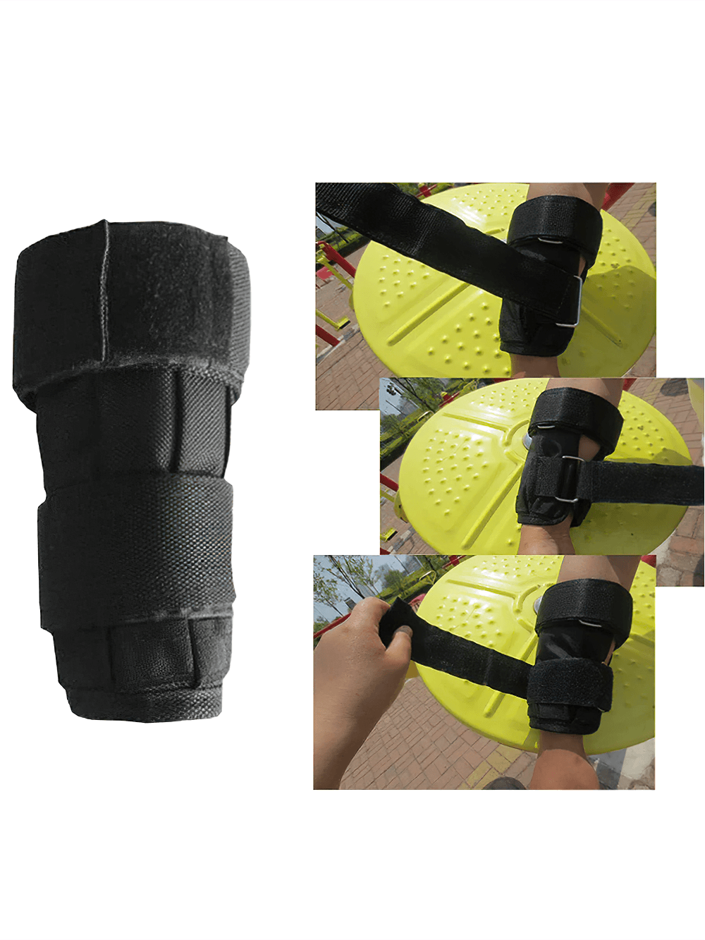 Adjustable durable weighted straps for gym workouts showcasing wrist and ankle use with secure fastening, SF3354 model.