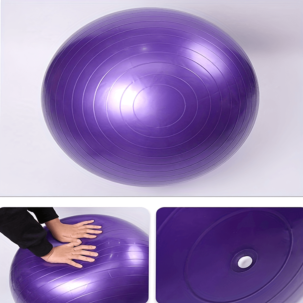 Purple durable yoga ball SF2846 for core and stability workouts, featuring anti-burst design and textured grip for pilates and strength exercises.