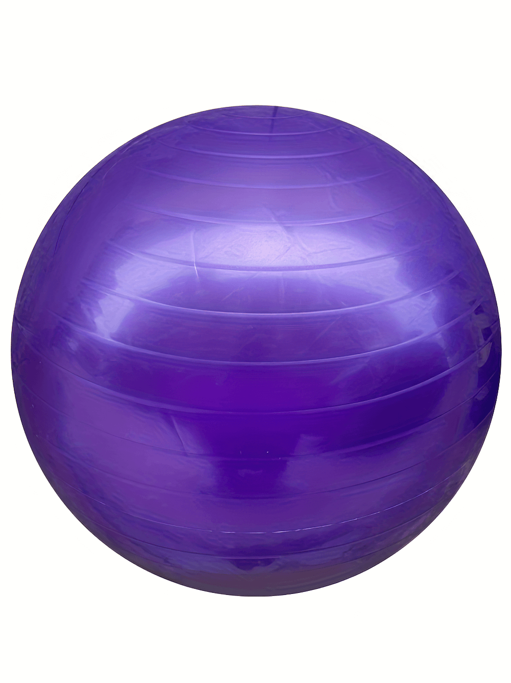 Purple yoga ball SF2850 for core training and balance exercises, made from eco-friendly, non-slip PVC. Includes easy-use pump for quick inflation.