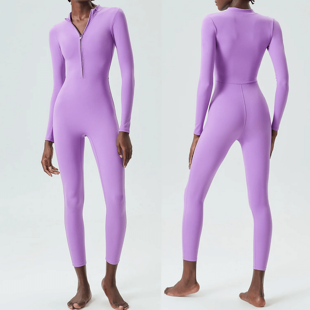 Dynamic Long Sleeves Jumpsuit for Yoga and Gym - SF2082
