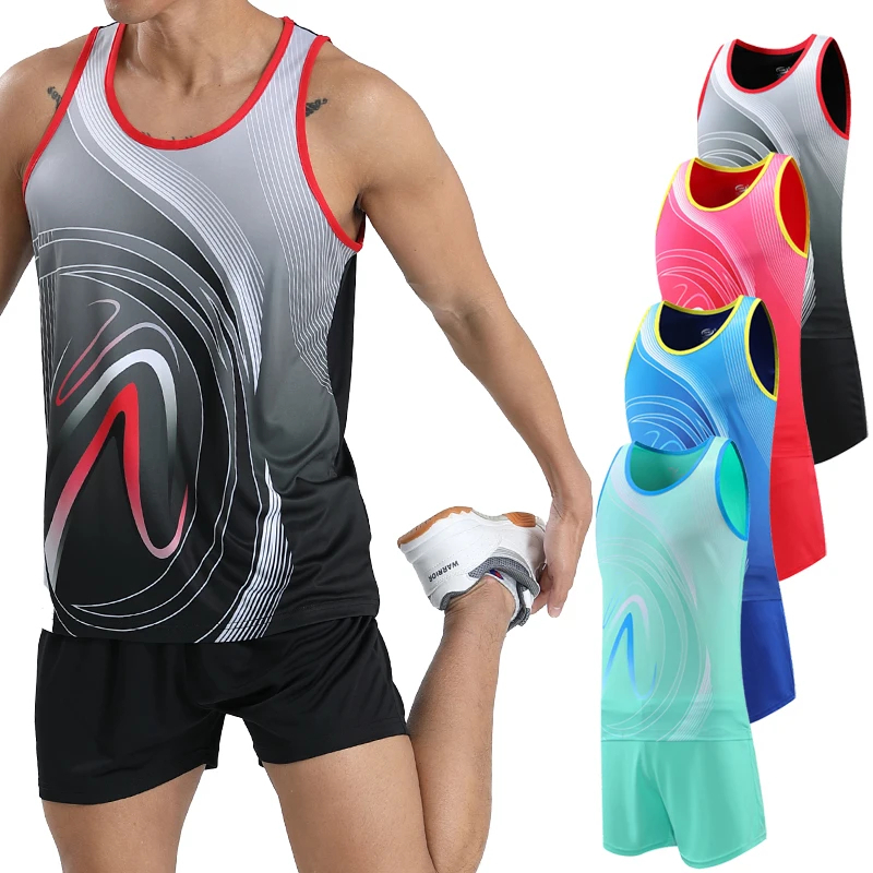 Dynamic Men's Workout Set SF2040 featuring breathable athletic tank and shorts in vibrant colors for optimal performance