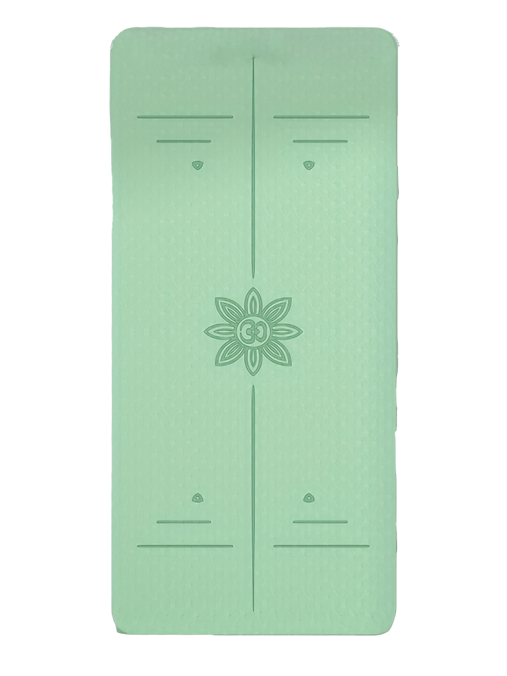 Eco-friendly TPE yoga mat with Asana guidelines for alignment, non-slip, 5mm thick, perfect for home and studio fitness sessions.