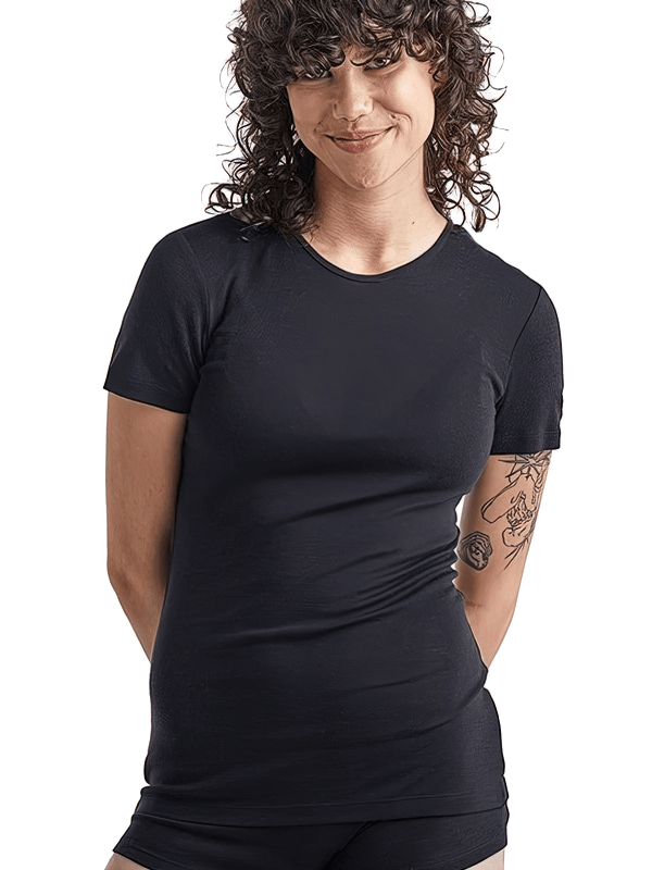 Elastic Breathable Short-Sleeves Women's Thermal T-Shirt - SF0343