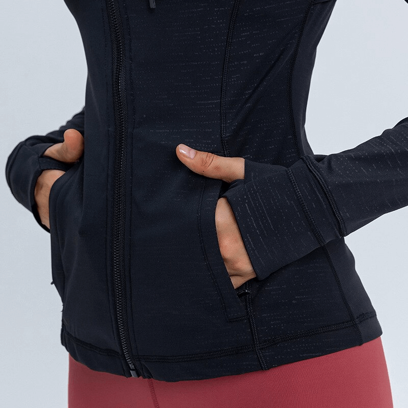 Elastische, atmungsaktive Damen-Sportjacke mit Reißverschluss und Kapuze – SF1369 