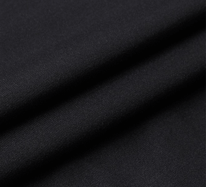 Close-up of black polyester and spandex fabric for men's compression fitness t-shirt SF1375