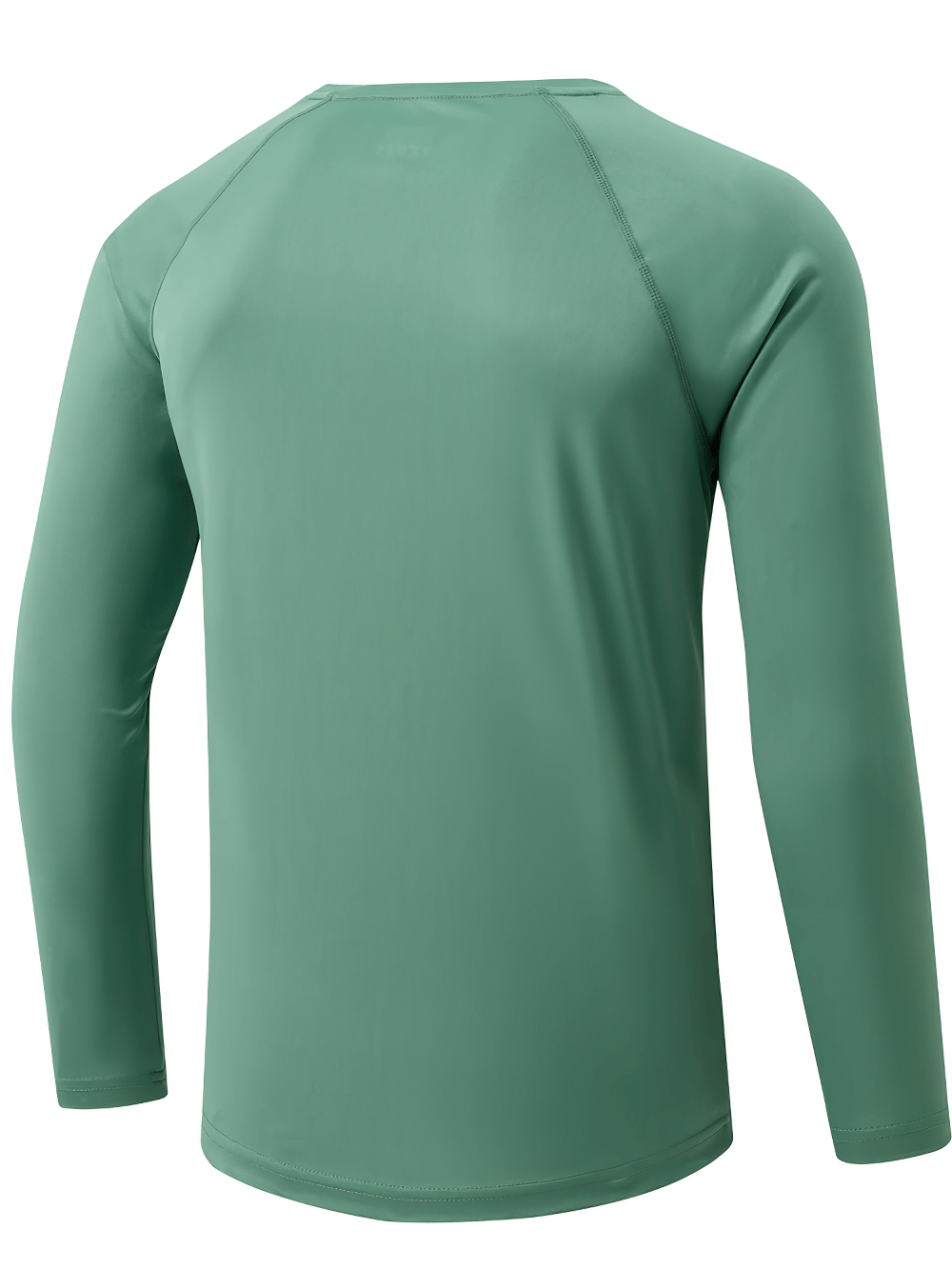 Men's green long sleeve top with UV protection, ideal for hiking and outdoor activities. Features lightweight, quick-dry fabric and o-neck design.