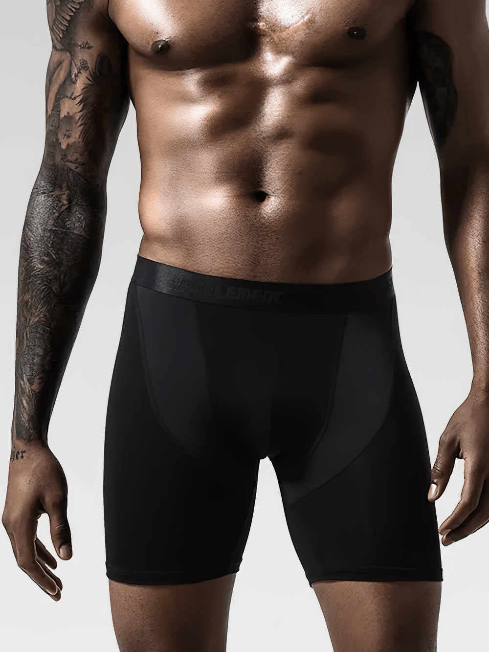 Elastic Modal Boxer Briefs with Mesh Side Panels - SF4746 on a muscular mannequin showcasing comfort and style.