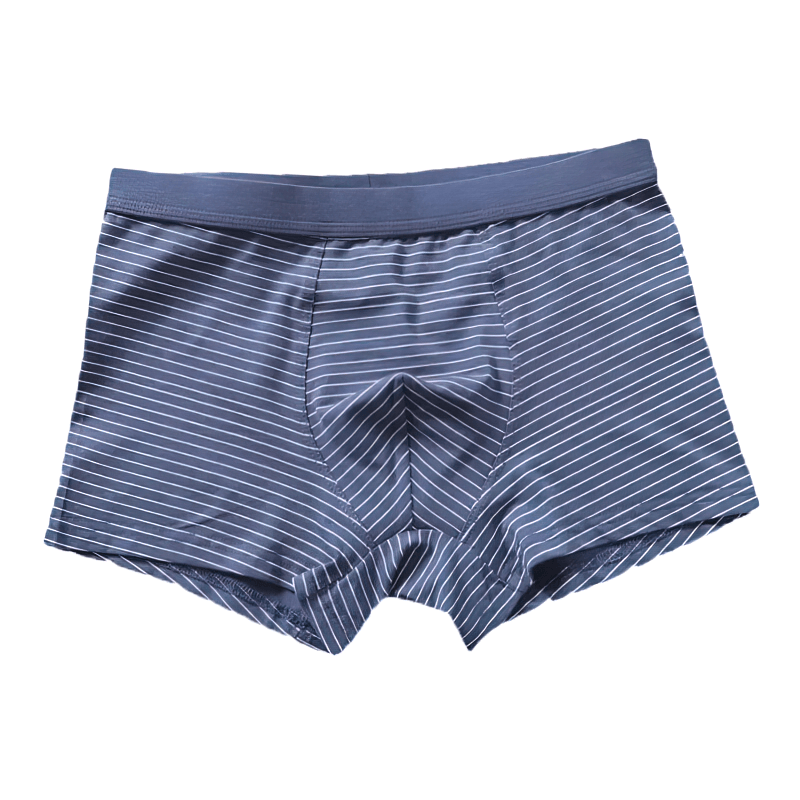 Elastic Soft Men's Boxers with Stripes - Moisture-Wicking, Breathable, Solid Pattern