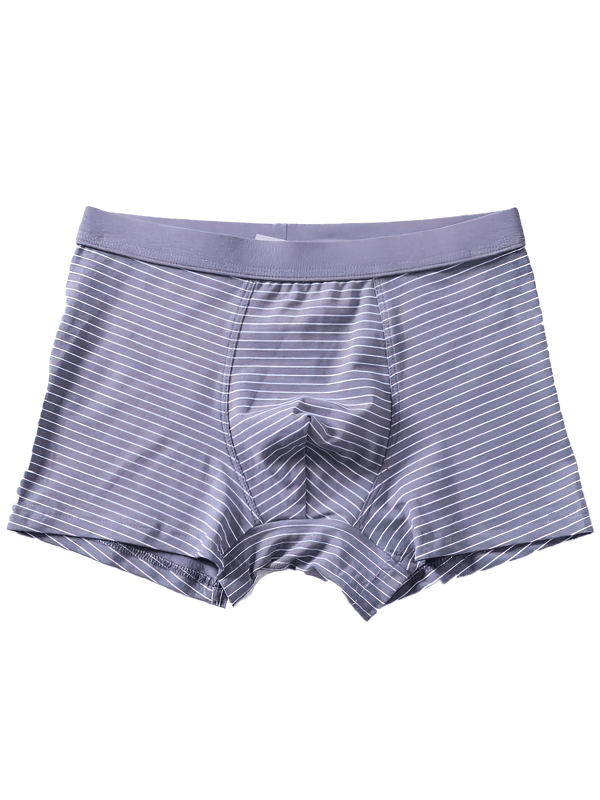 Striped men's boxers in soft fabric, featuring a moisture-wicking design and breathable comfort, ideal for everyday wear.
