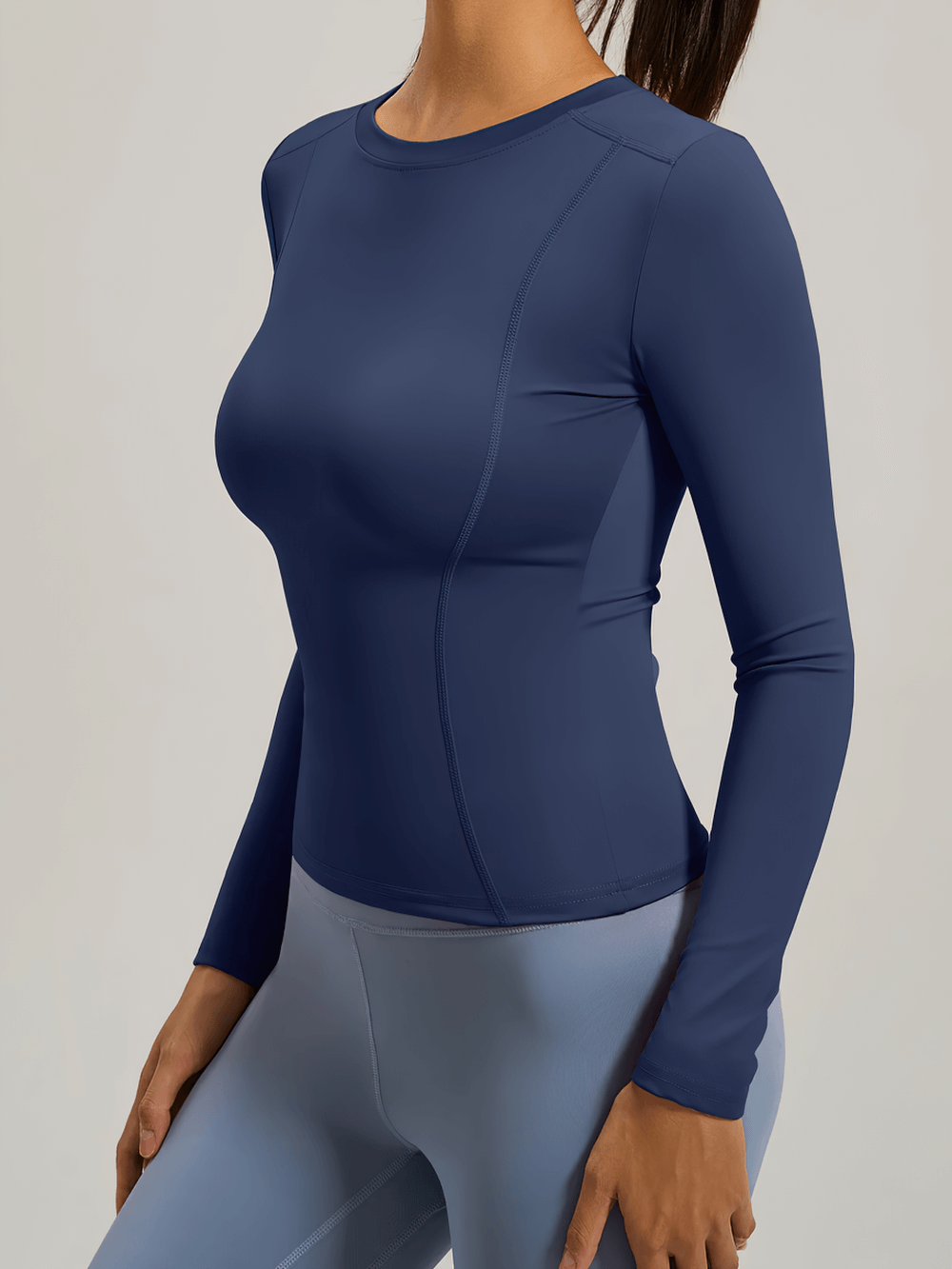 Elastic Sport Long Sleeve Top for Women - SF4131, stylish and breathable fitness wear for yoga and workouts, featuring quick-dry fabric.