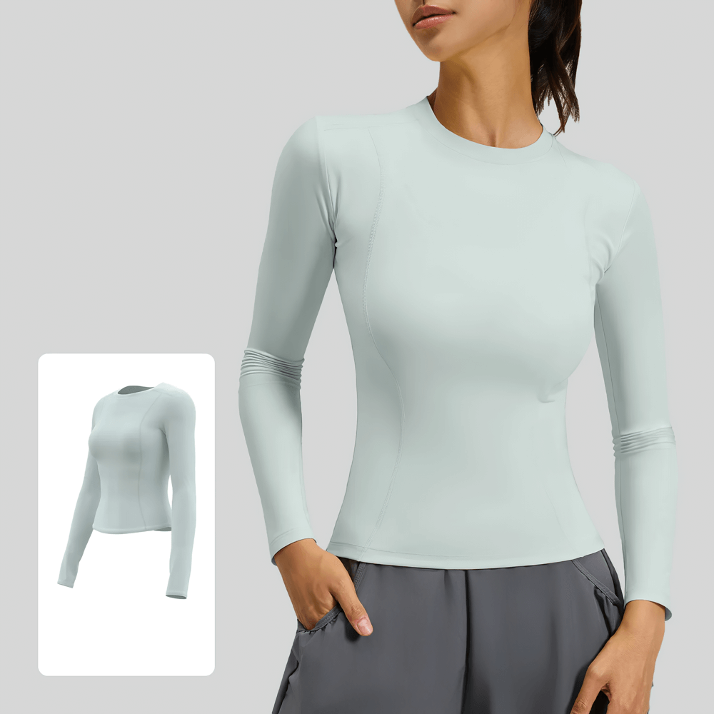 Elastic Sport Long Sleeve Top for Women - SF4131, featuring breathable and quick-dry fabric for heightened performance and style.