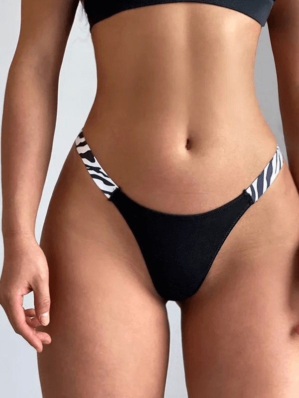 Elastic Stylish Women's Thongs with Side Print / Underwear - SF1605
