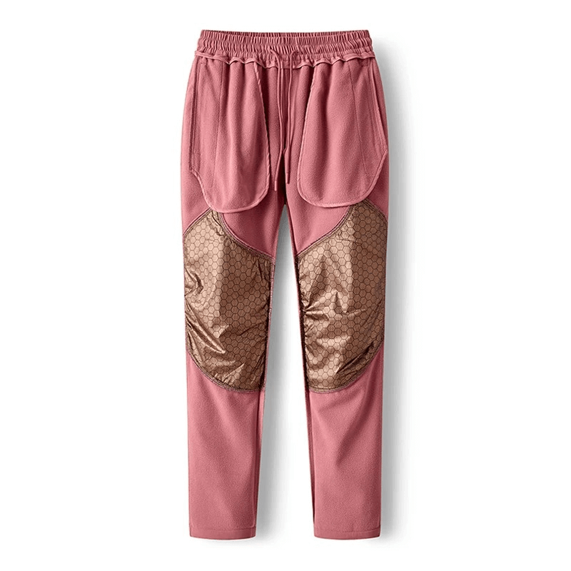 Elastic Waist Outdoor Pants SF2007 for Trekking and Skiing, in pink, featuring durable polyester-spandex blend and waterproof design.