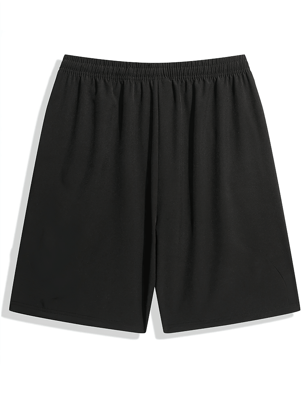 Alt Tag: Elastic Waist Running Shorts with Zipper Pockets - SF4432 black breathable athletic shorts with elastic waistband