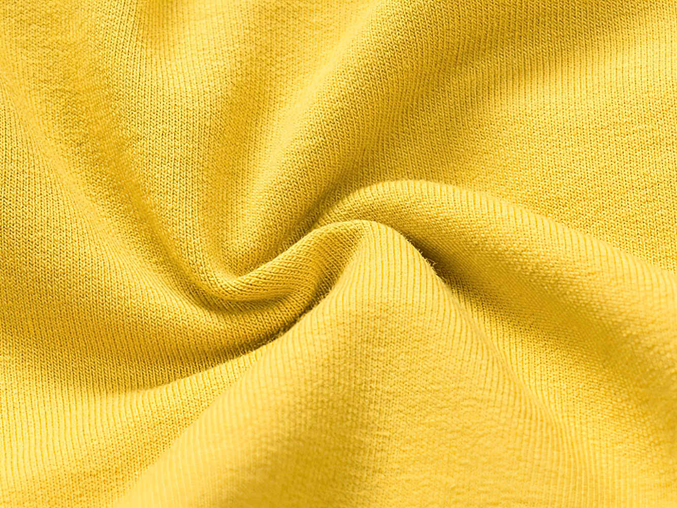 Close-up of soft yellow cotton fabric used in Elastic-Waist Solid Shorts With Drawstring Detail - SF3725, ideal for kids' daily wear.