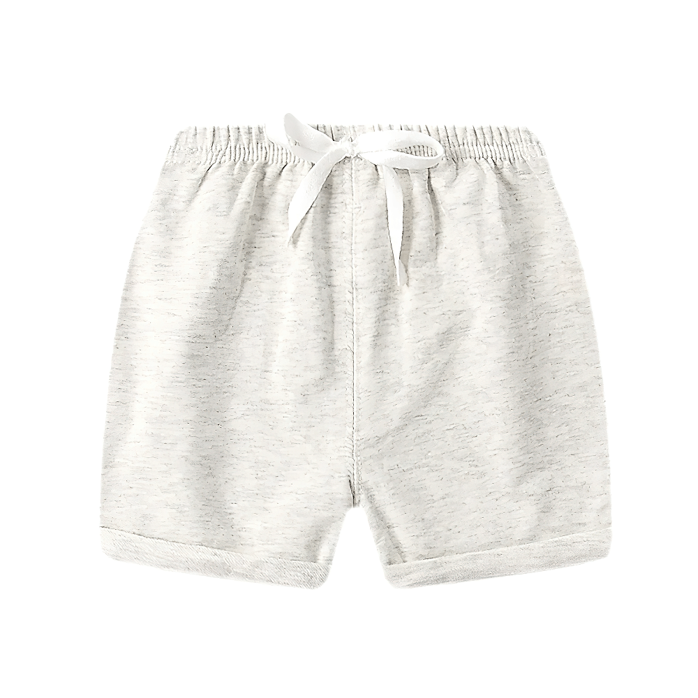 Elastic-Waist Solid Shorts With Drawstring Detail - SF3725 for kids, soft cotton, ideal for daily wear and active play.